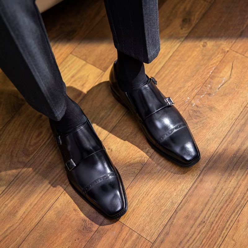 Formella Skor För Män Monkstraps Klänning - Svart