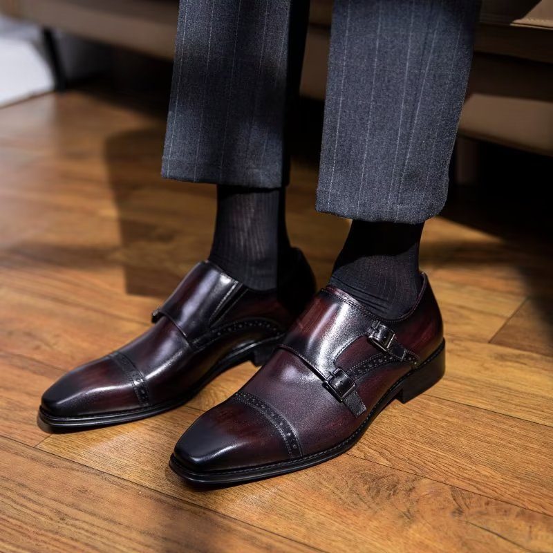 Formella Skor För Män Monkstraps Klänning - Kaffe