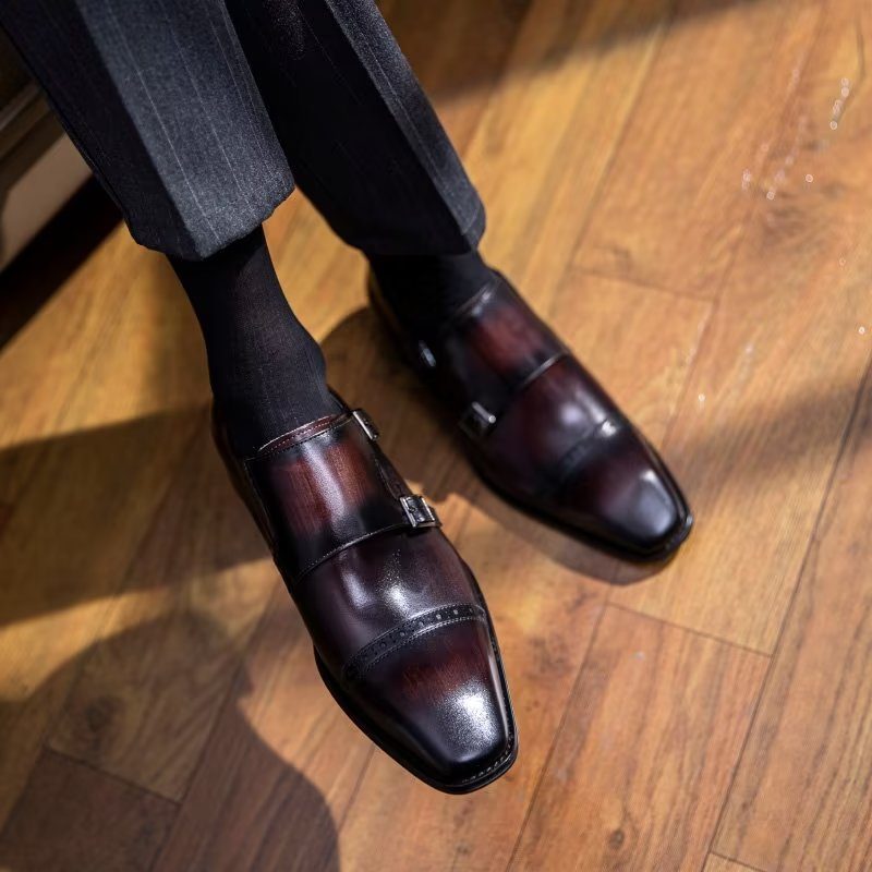 Formella Skor För Män Monkstraps Klänning - Kaffe