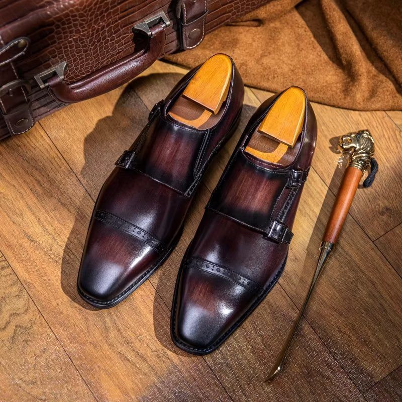 Formella Skor För Män Monkstraps Klänning - Kaffe