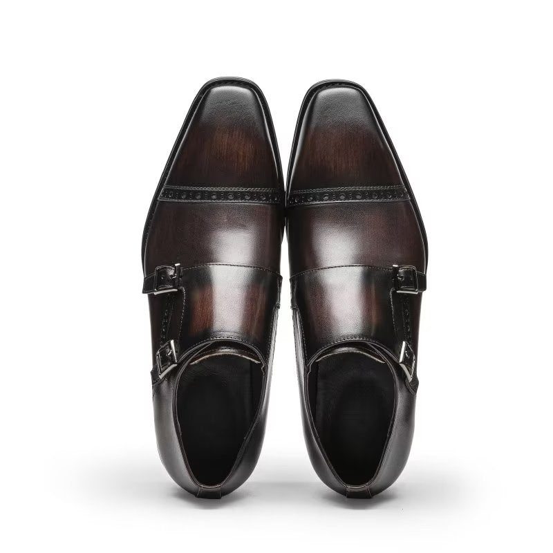 Formella Skor För Män Monkstraps Klänning - Kaffe