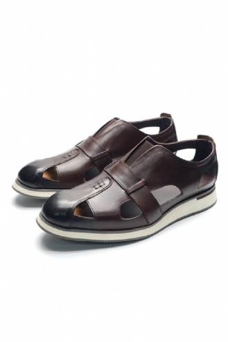 Fritidsskor För Män Chic Koläder Eleganta Slip-on Sandaler