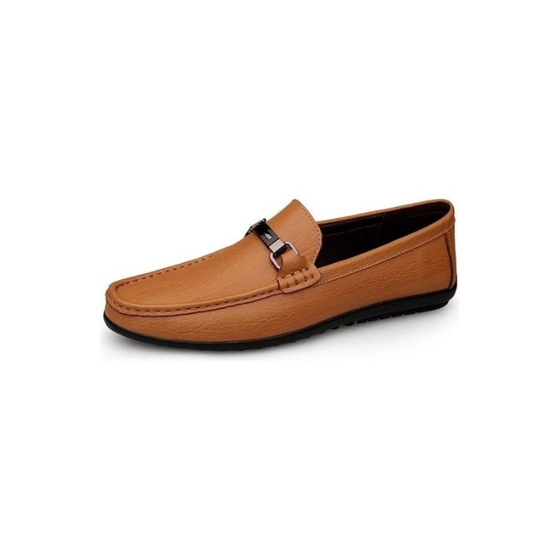 Fritidsskor För Män Chic Pu Slip-on Mockasiner Med Metallisk Stil - Brun