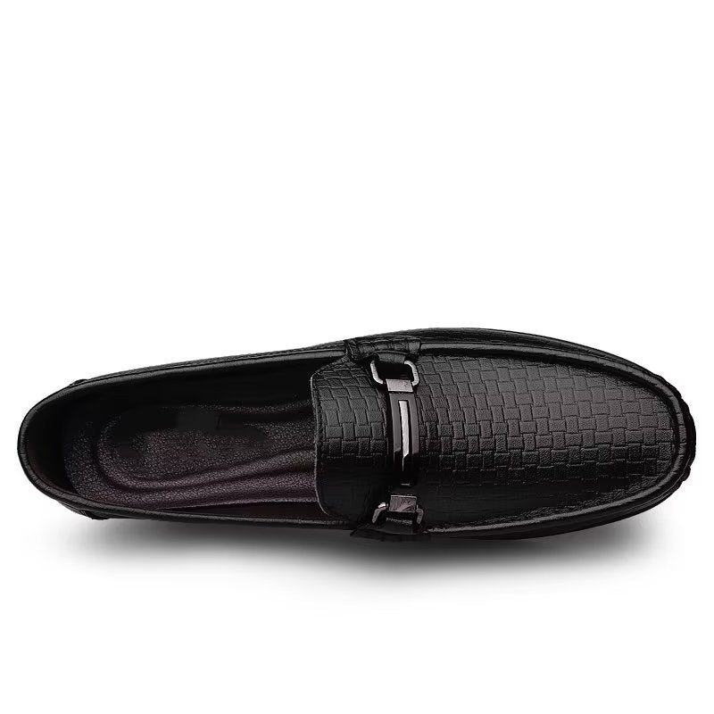 Fritidsskor För Män Chic Pu Slip-on Mockasiner Med Metallisk Stil - Svart