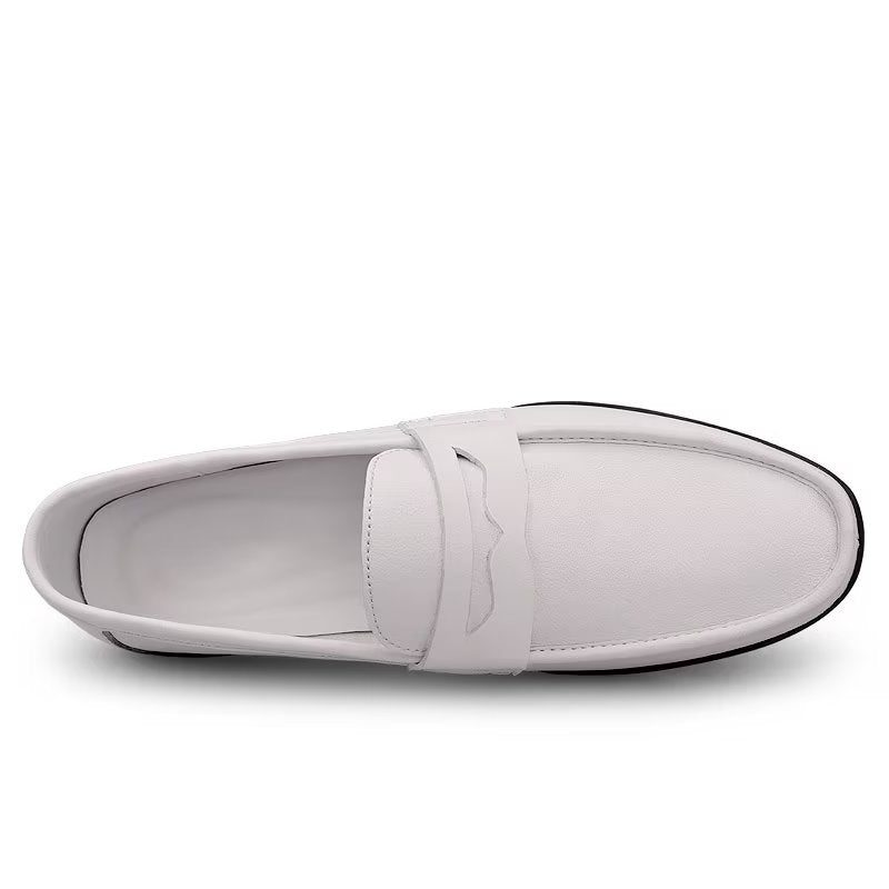 Fritidsskor För Män Eleganta Pu Slip-on Loafers Med Metallmode - Vit Hål