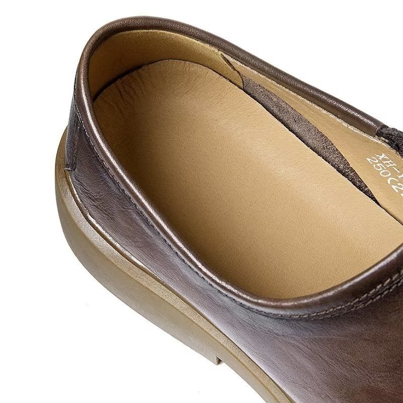 Fritidsskor För Män Eleganta Rund Tå Slip-ons - Kaffe