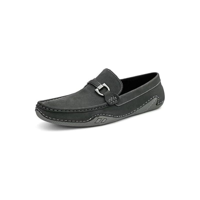 Fritidsskor För Män Eleganta Slip-on Loafers Med Metallmode - Grå