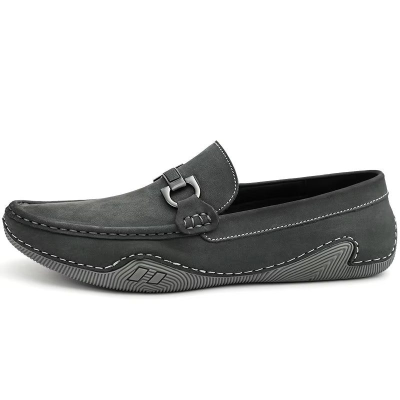 Fritidsskor För Män Eleganta Slip-on Loafers Med Metallmode - Grå