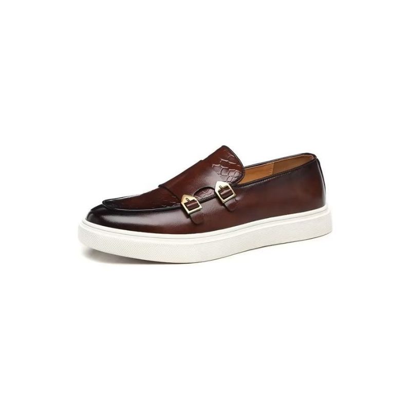 Fritidsskor För Män Eleganta Slip On Platform Sneakers - Brun