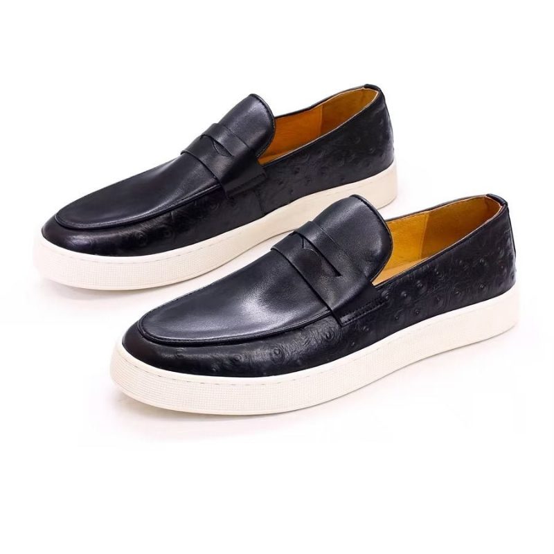 Fritidsskor För Män Exotiska Läder Chic Slip-on Skor - Svart