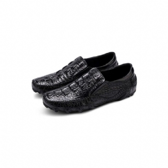 Fritidsskor För Män Lyxig Alligator Texture Slip-on Oxford Skor