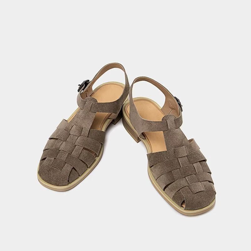 Fritidsskor För Män Roman Peep Toe Sandaler - Grå