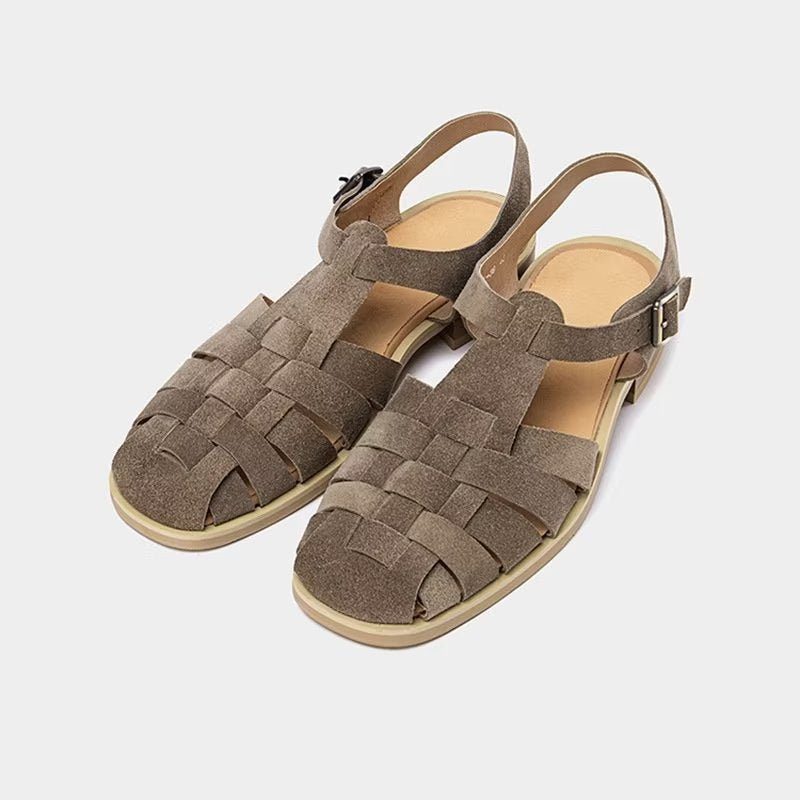 Fritidsskor För Män Roman Peep Toe Sandaler - Grå