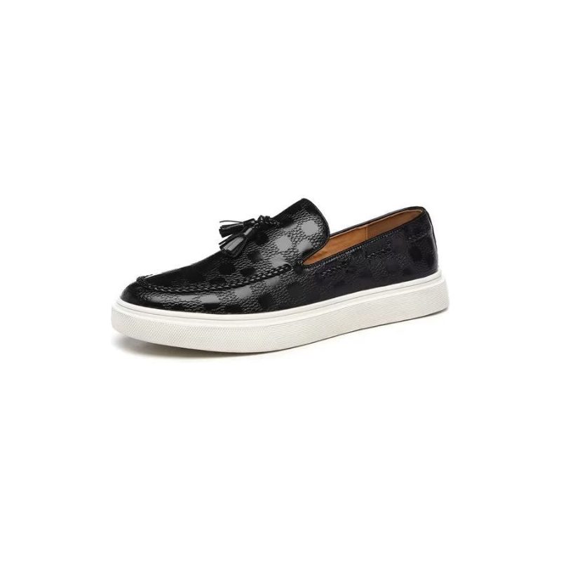 Fritidsskor För Män Slip-on Platform Tassel Skor - Svart