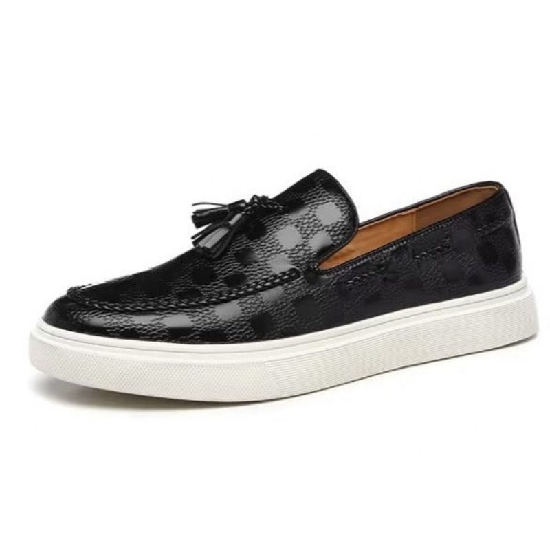 Fritidsskor För Män Slip-on Platform Tassel Skor - Svart