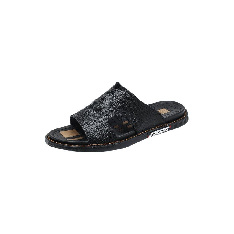 Fritidsskor För Män Sommar Chic Slip-on Slides - Svart