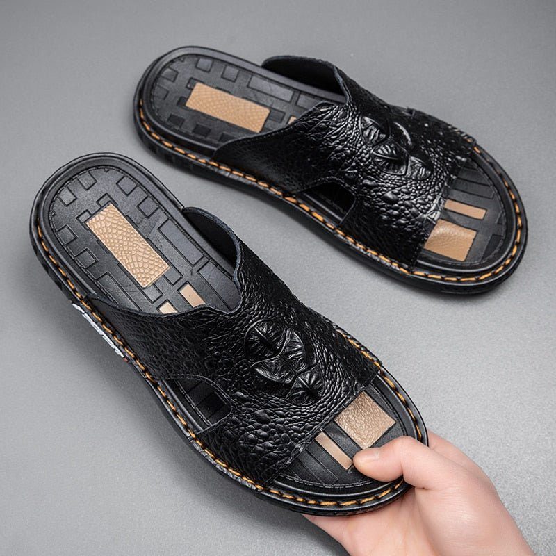 Fritidsskor För Män Sommar Chic Slip-on Slides - Svart