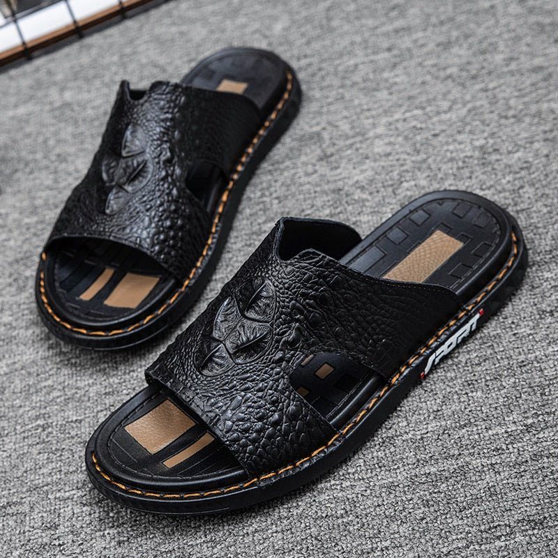 Fritidsskor För Män Sommar Chic Slip-on Slides - Svart