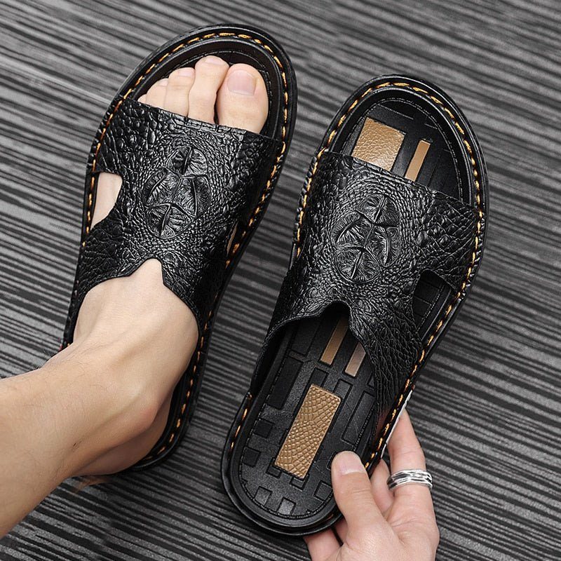 Fritidsskor För Män Sommar Chic Slip-on Slides - Svart