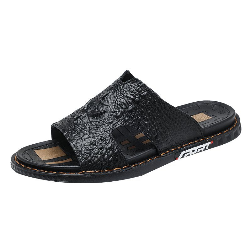 Fritidsskor För Män Sommar Chic Slip-on Slides - Svart