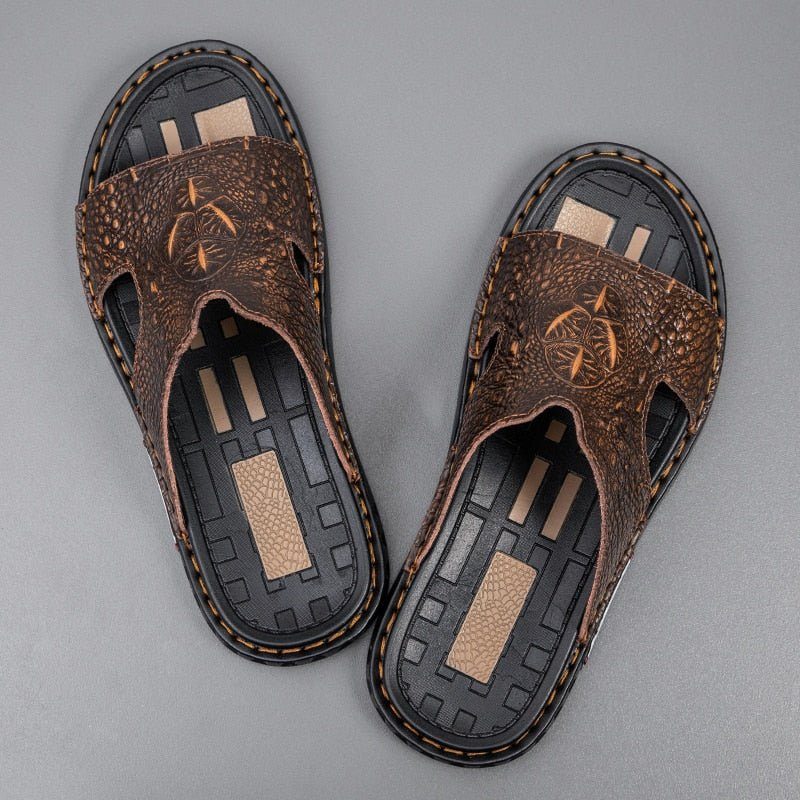 Fritidsskor För Män Sommar Chic Slip-on Slides - Kaffe