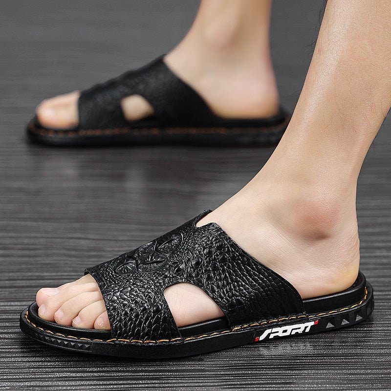 Fritidsskor För Män Sommar Chic Slip-on Slides - Svart