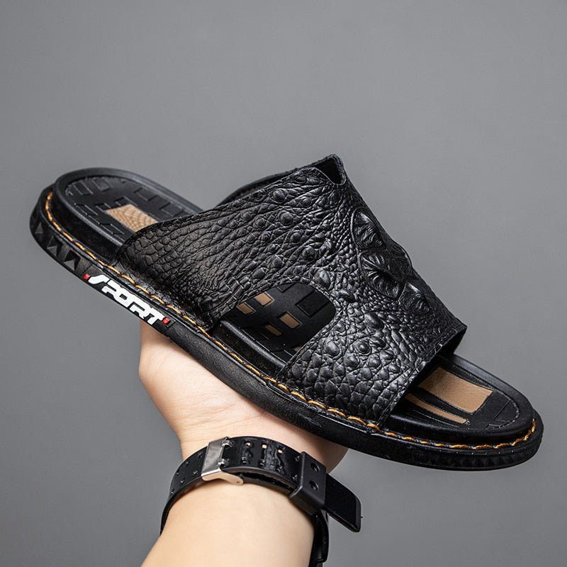 Fritidsskor För Män Sommar Chic Slip-on Slides - Svart