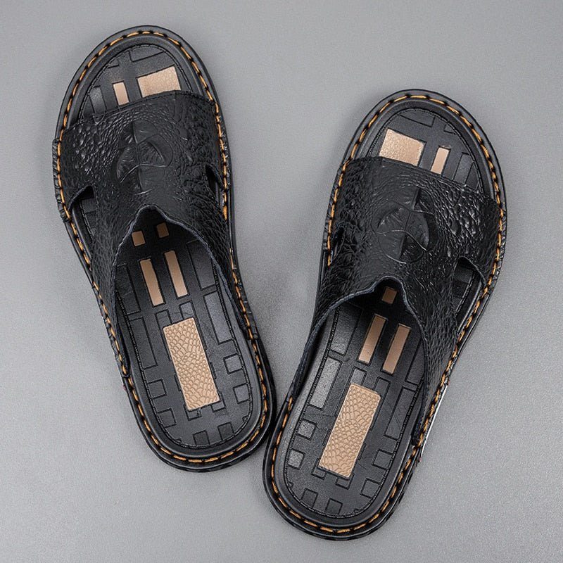 Fritidsskor För Män Sommar Chic Slip-on Slides - Svart