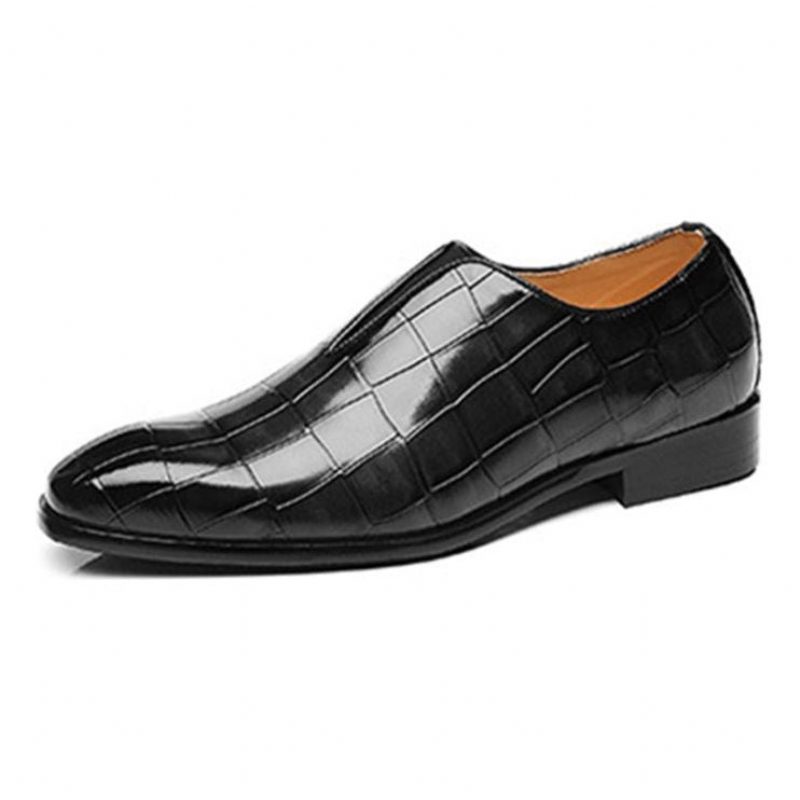 Herr Loafers Exotiska Spetsiga Brogue-skor - Svart