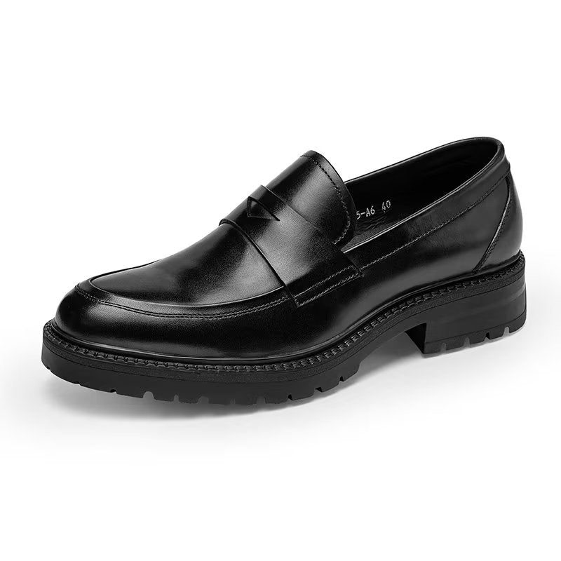 Herr Loafers Lyxiga Läder Chic Slip-on Skor - Svart