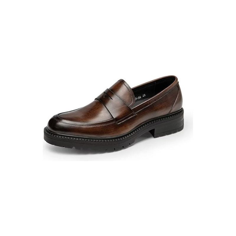 Herr Loafers Lyxiga Läder Chic Slip-on Skor - Kaffe