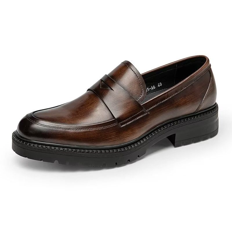 Herr Loafers Lyxiga Läder Chic Slip-on Skor - Kaffe