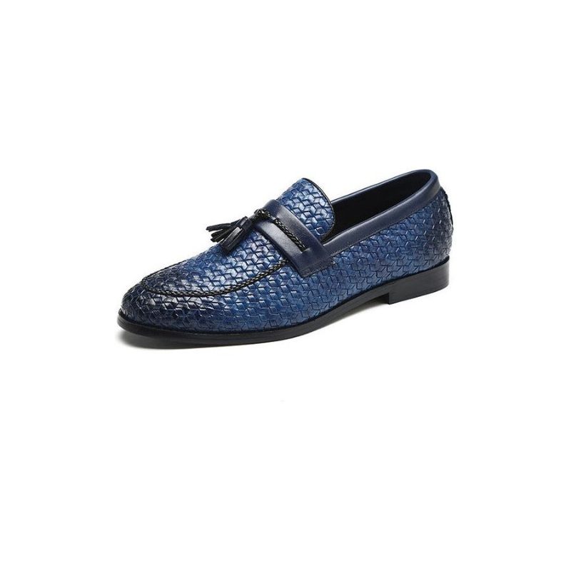 Herr Loafers Tofs Chic Läderspänne Bröllopsskor - Blå