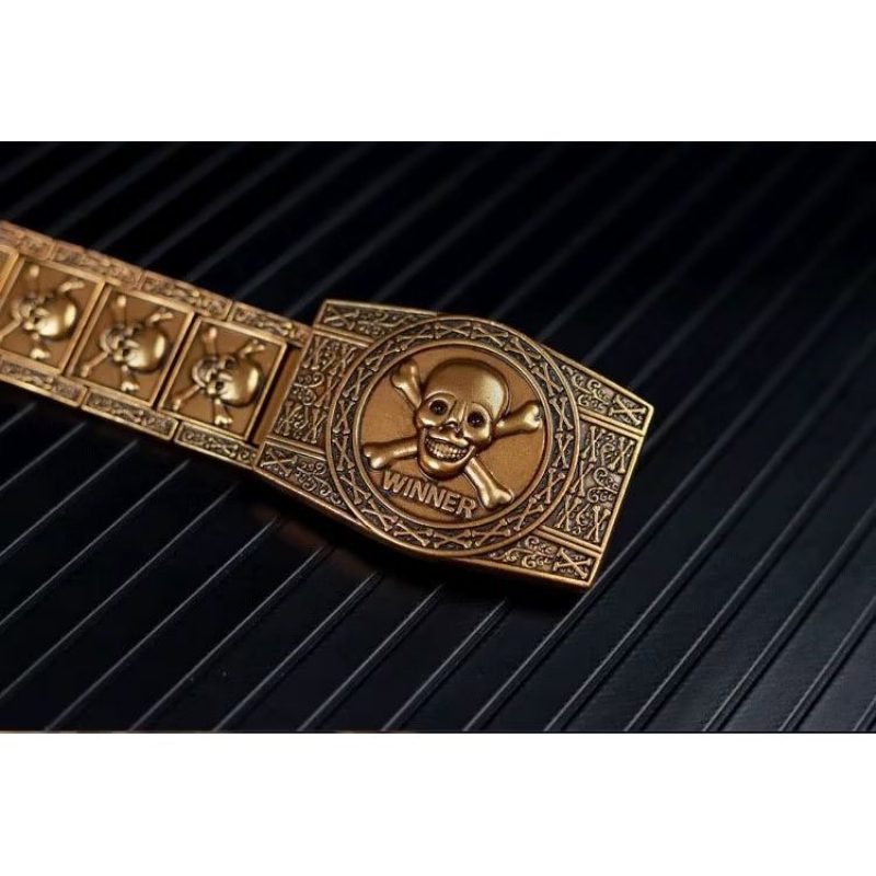 Herrbälten Skull & Crossbones Rostfritt Stål Edgy Spänne Bälte - Guld