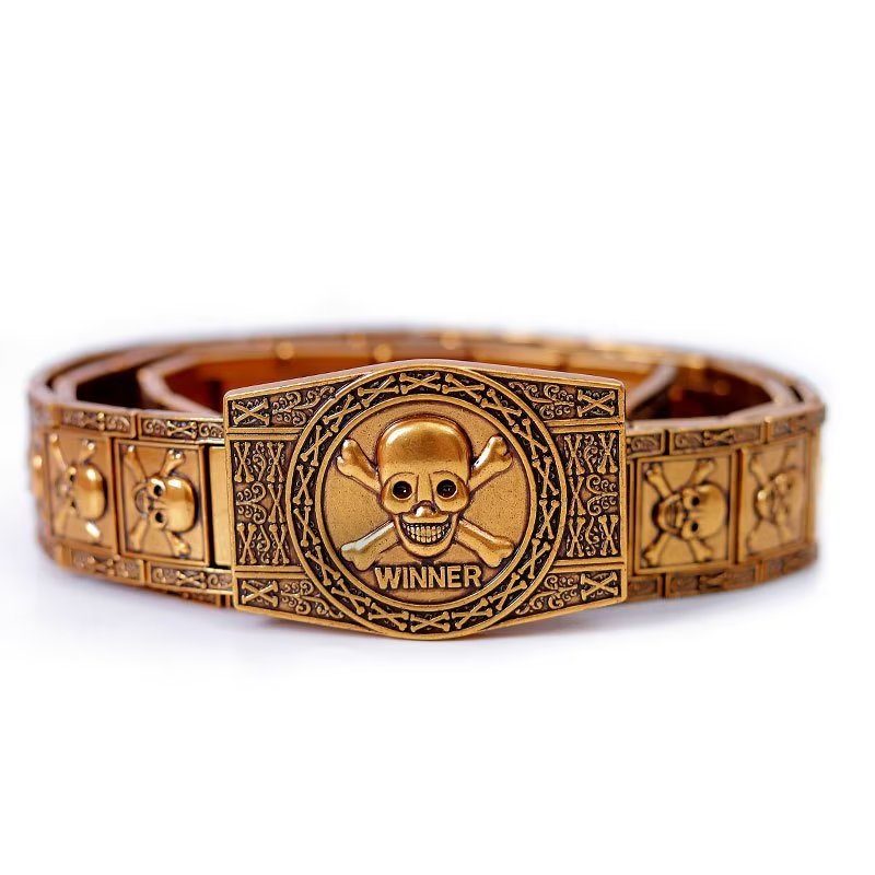 Herrbälten Skull & Crossbones Rostfritt Stål Edgy Spänne Bälte - Guld