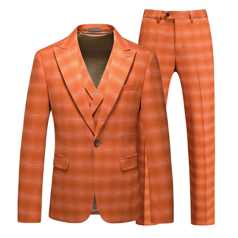 Herrkostymer Skinny Zipper Fly 3-delad Kostym - Orange