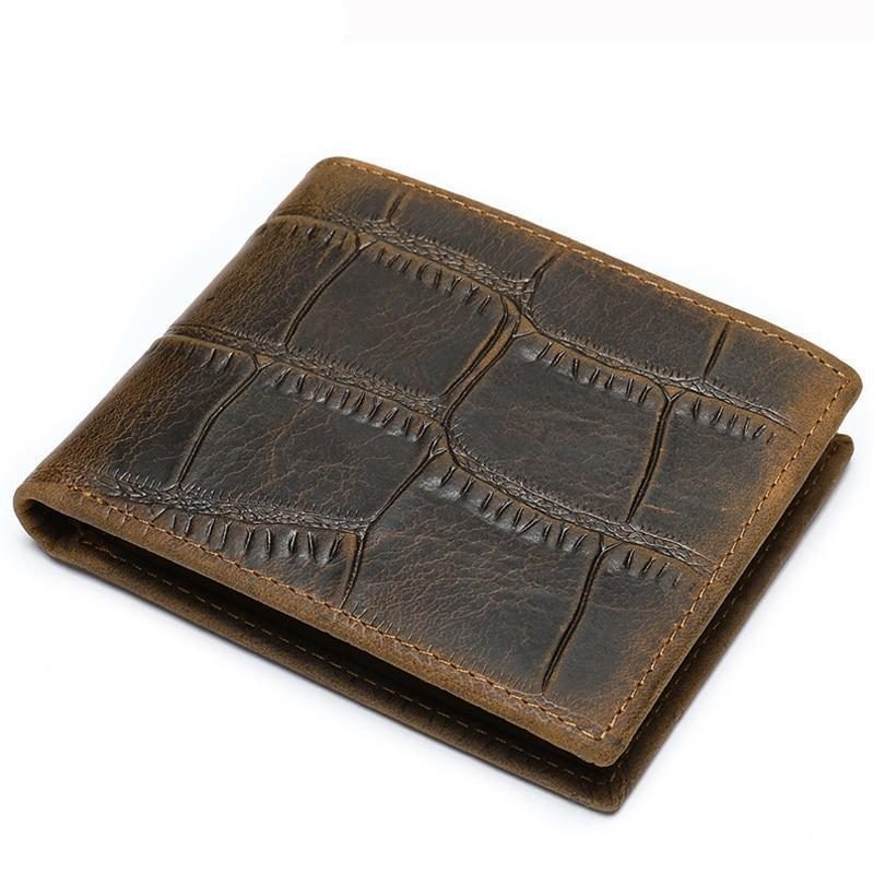 Herrplånböcker Exotic Zipper Bifold-plånbok - Kaffe Croc