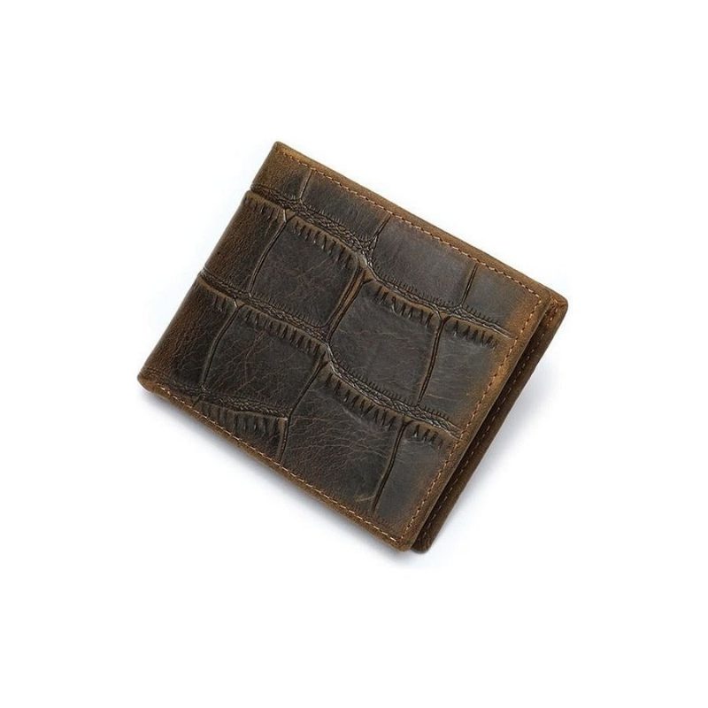 Herrplånböcker Exotic Zipper Bifold-plånbok - Kaffe Croc