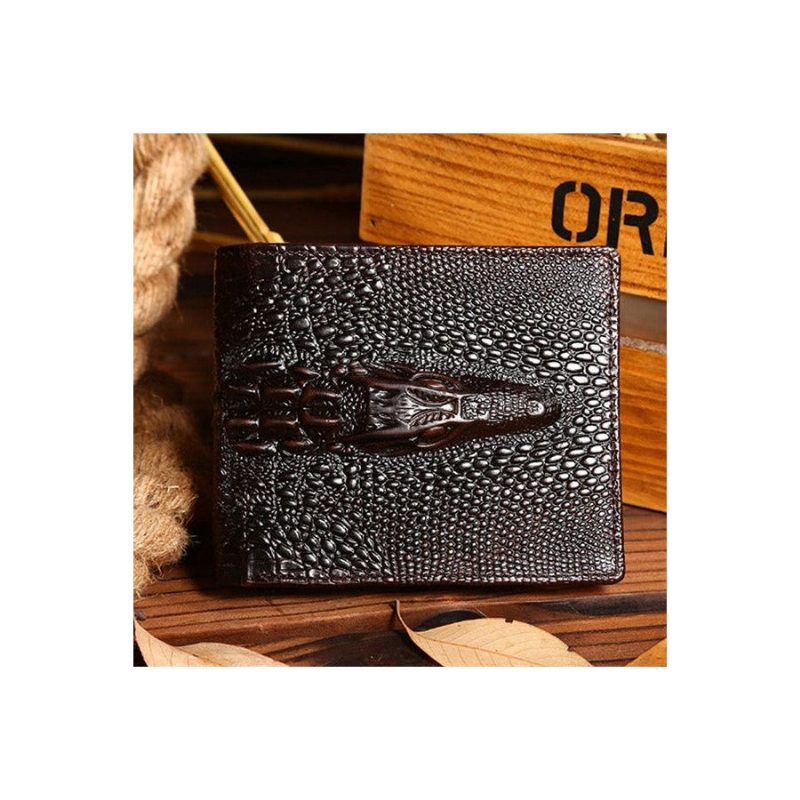 Herrplånböcker Lyxig Croctex Cowhide Clutch-plånbok - Coffee Cross