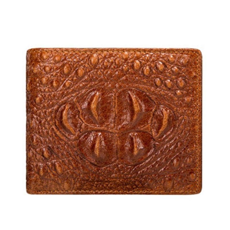 Herrplånböcker Utsökt Krokodilläder Crocpattern Card Holder-plånbok - Kaffe