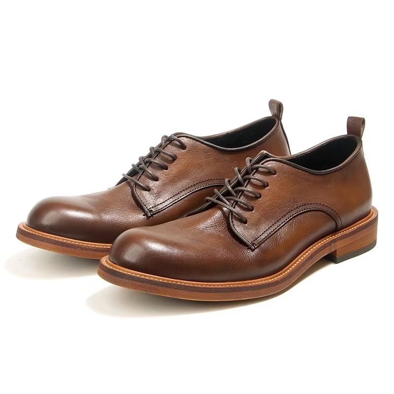 Herrskor Elegant Retro Brogue Läderklänning Oxford Skor - Brun