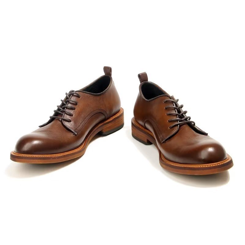 Herrskor Elegant Retro Brogue Läderklänning Oxford Skor - Brun