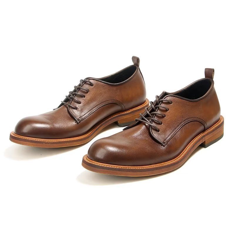 Herrskor Elegant Retro Brogue Läderklänning Oxford Skor - Brun