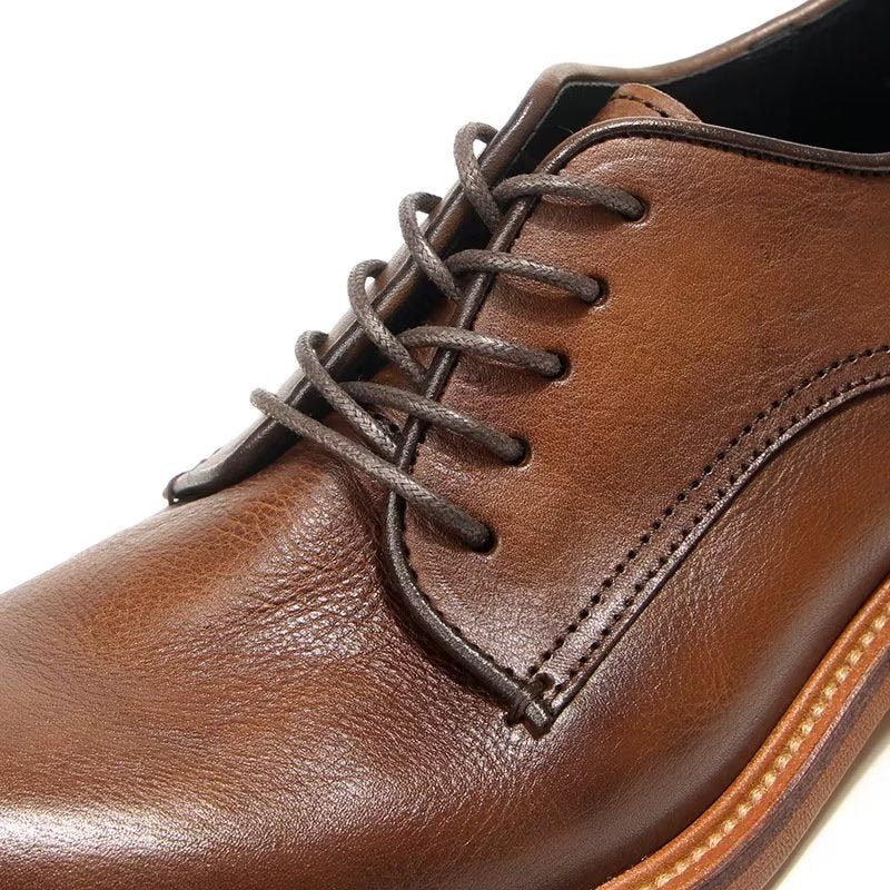 Herrskor Elegant Retro Brogue Läderklänning Oxford Skor - Brun