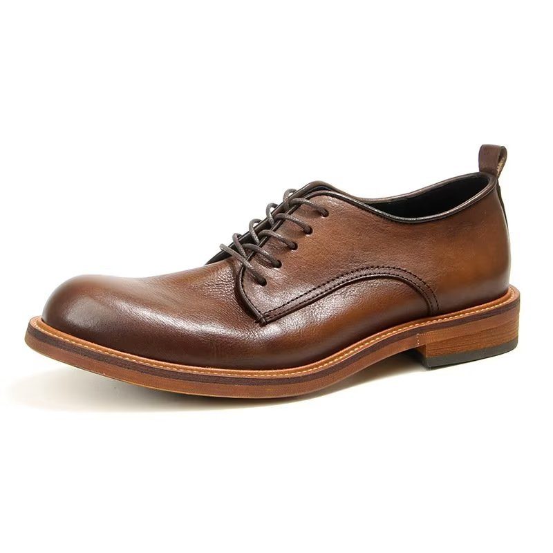 Herrskor Elegant Retro Brogue Läderklänning Oxford Skor - Brun