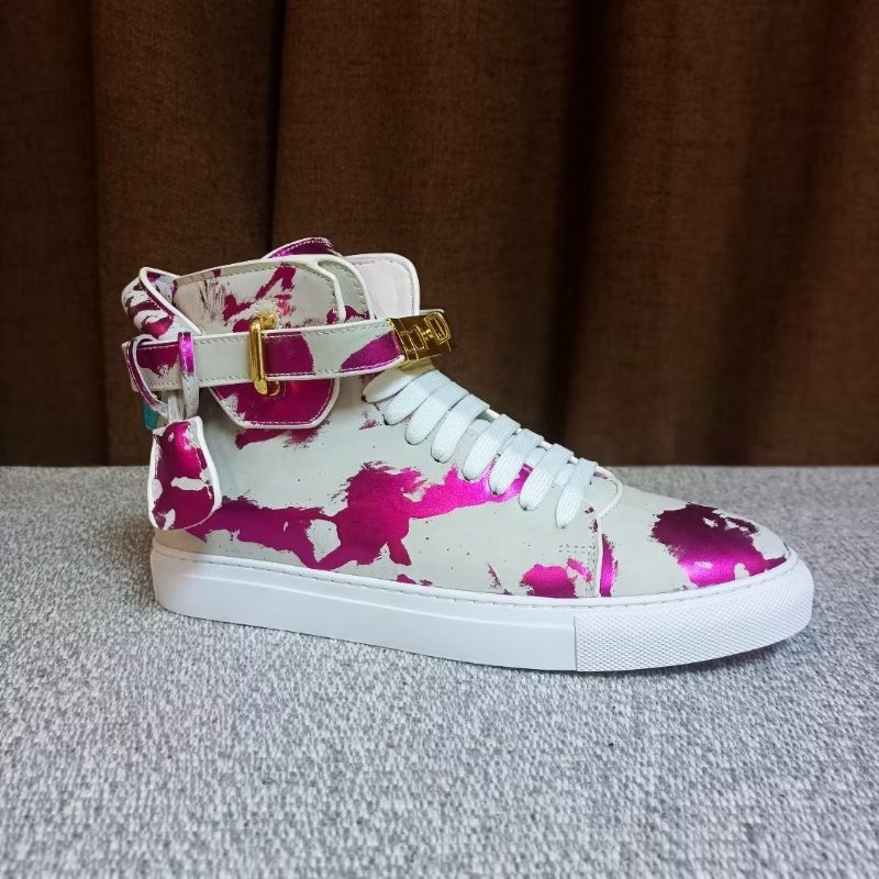 Herrsneakers Graffiti Artisan Cow Leather High Top Sneaks - Lila