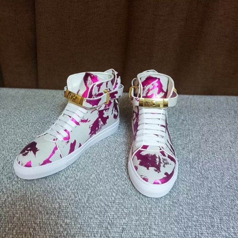 Herrsneakers Graffiti Artisan Cow Leather High Top Sneaks - Lila