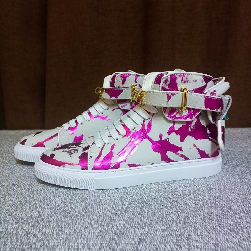 Herrsneakers Graffiti Artisan Cow Leather High Top Sneaks - Lila