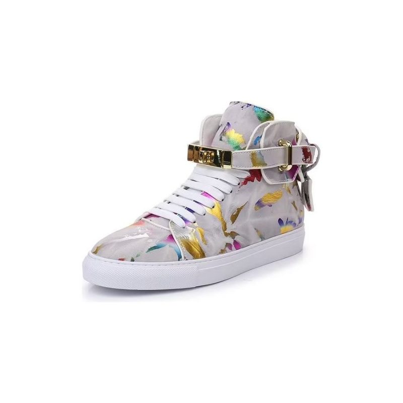 Herrsneakers Graffiti Elite Cow Leather High Top Kicks - Flerfärgad