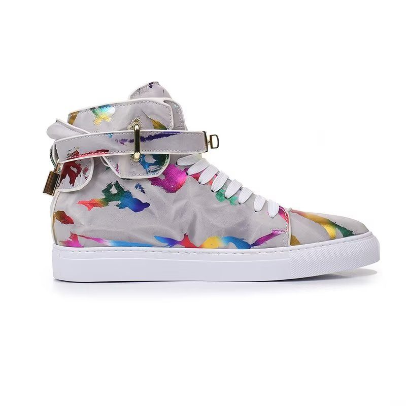 Herrsneakers Graffiti Elite Cow Leather High Top Kicks - Flerfärgad